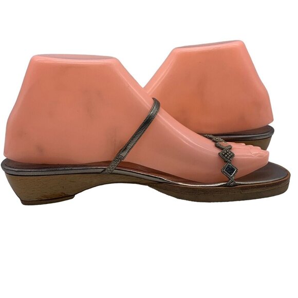 YSL Sandals Slip On Shoes Wedge Heel Yves Saint Laurent Sz EU 37 6.5-7. #35 - Picture 10 of 12